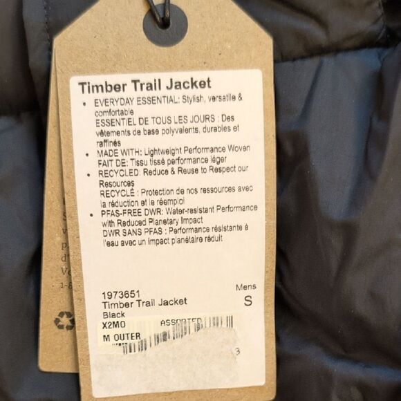 NWT Prana Timber Trail Jacket Black Puffer Removable Hood Down Size S - Picture 2 of 10